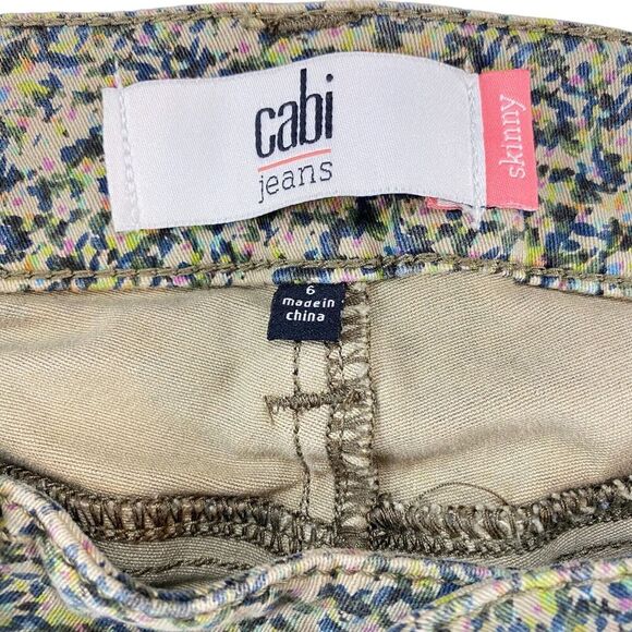 CAbi Jeans Pants Women Size 6 Multicolor Cotton Mid Rise Skinny Leg Flat Front - Picture 4 of 11